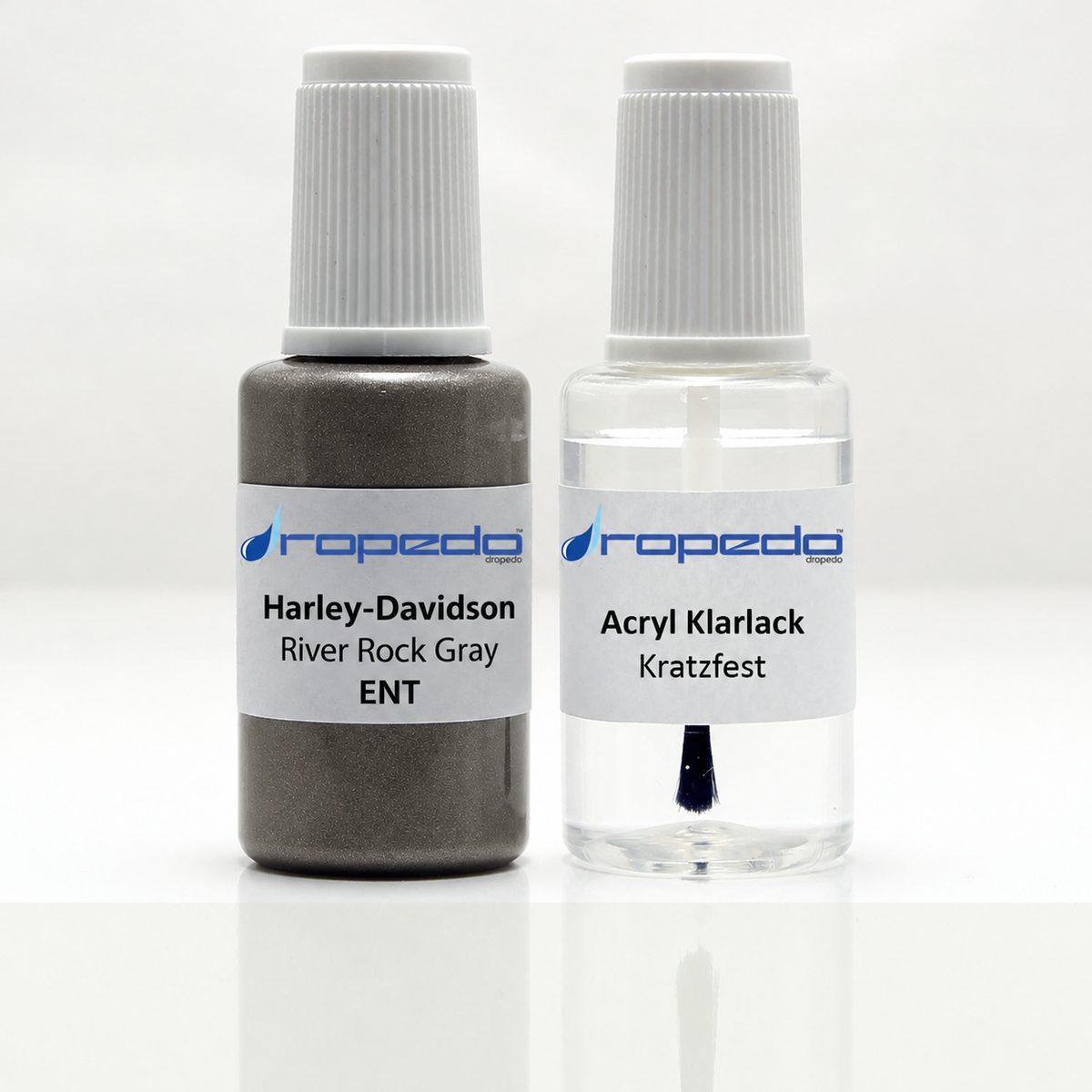 Harley-Davidson Motorrad ENT River Rock Gray Lackstift, 20 ml Basislack und 20 ml Klarlack