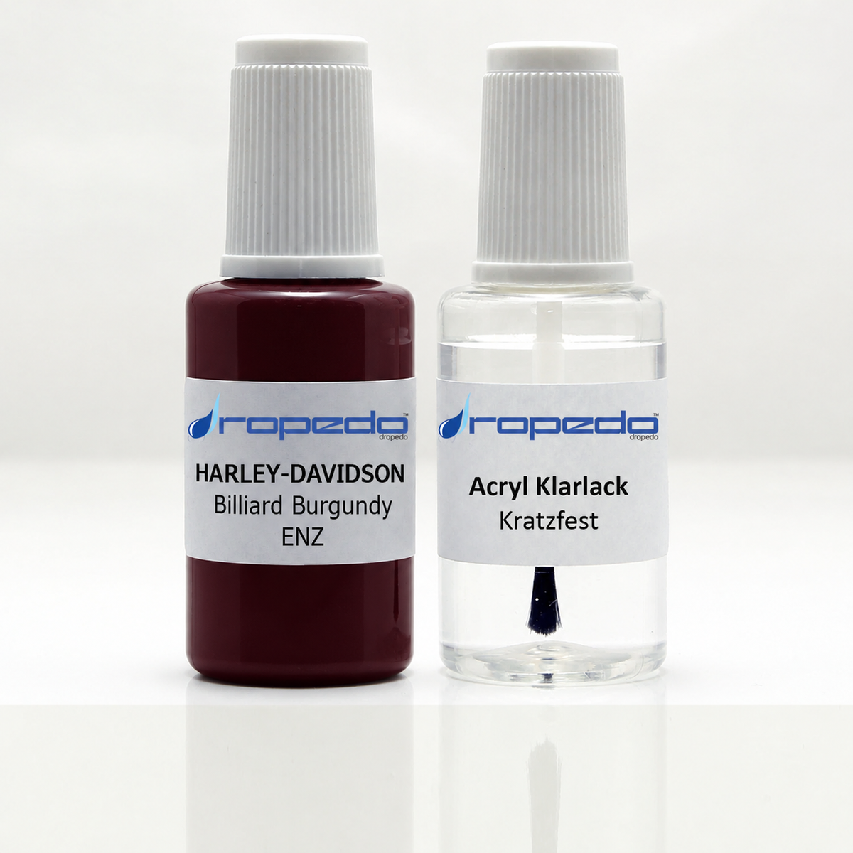 Harley-Davidson Motorrad ENZ Billiard Burgundy Lackstift, 20 ml Basislack und 20 ml Klarlack