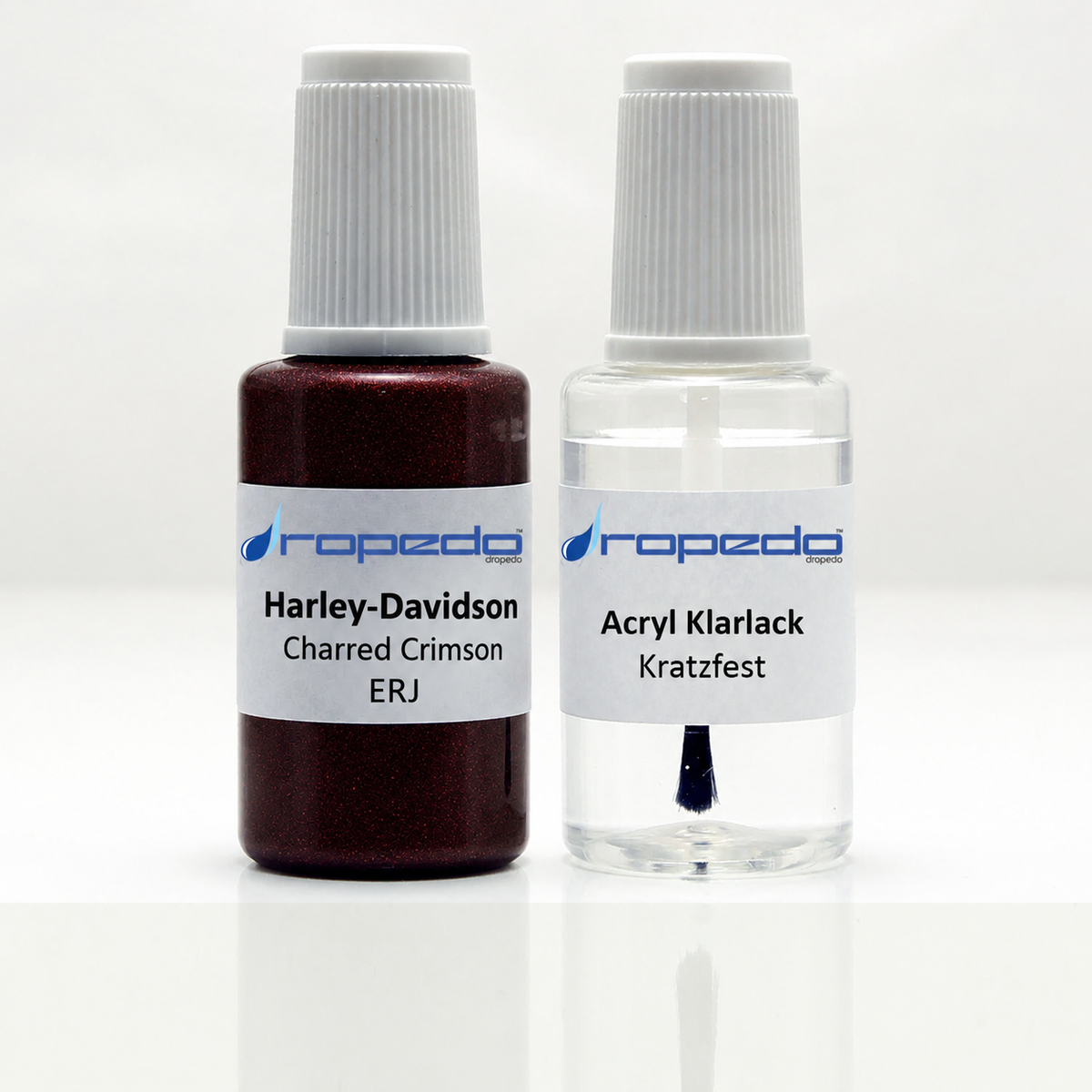 Harley-Davidson Motorrad ERJ Charred Crimson Lackstift, 20 ml Basislack und 20 ml Klarlack