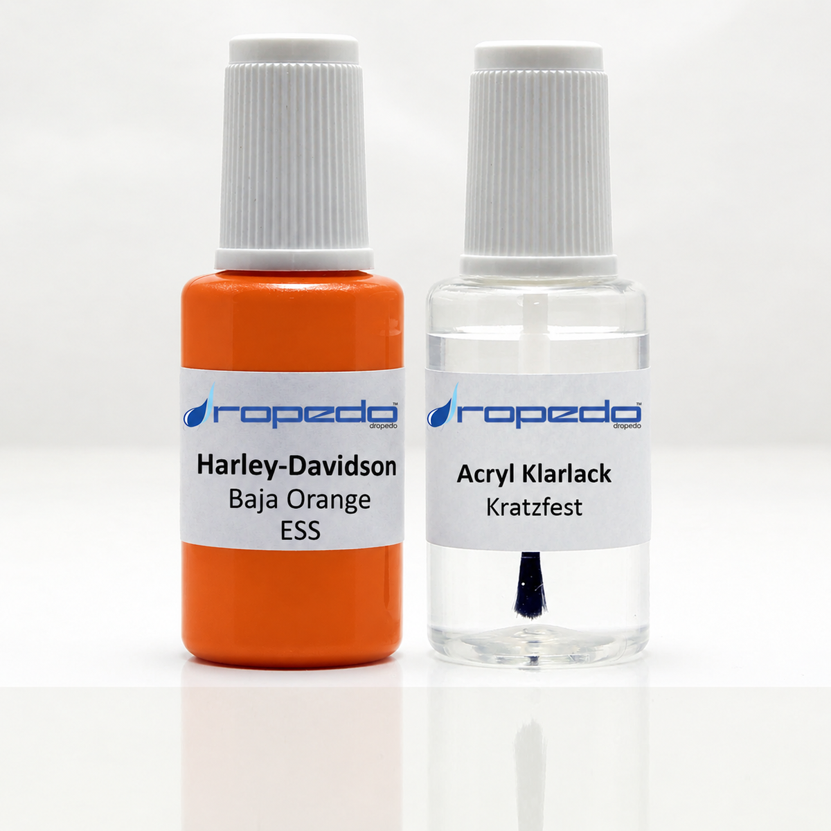 Harley-Davidson Motorrad ESS Baja Orange Lackstift, 20 ml Basislack und 20 ml Klarlack