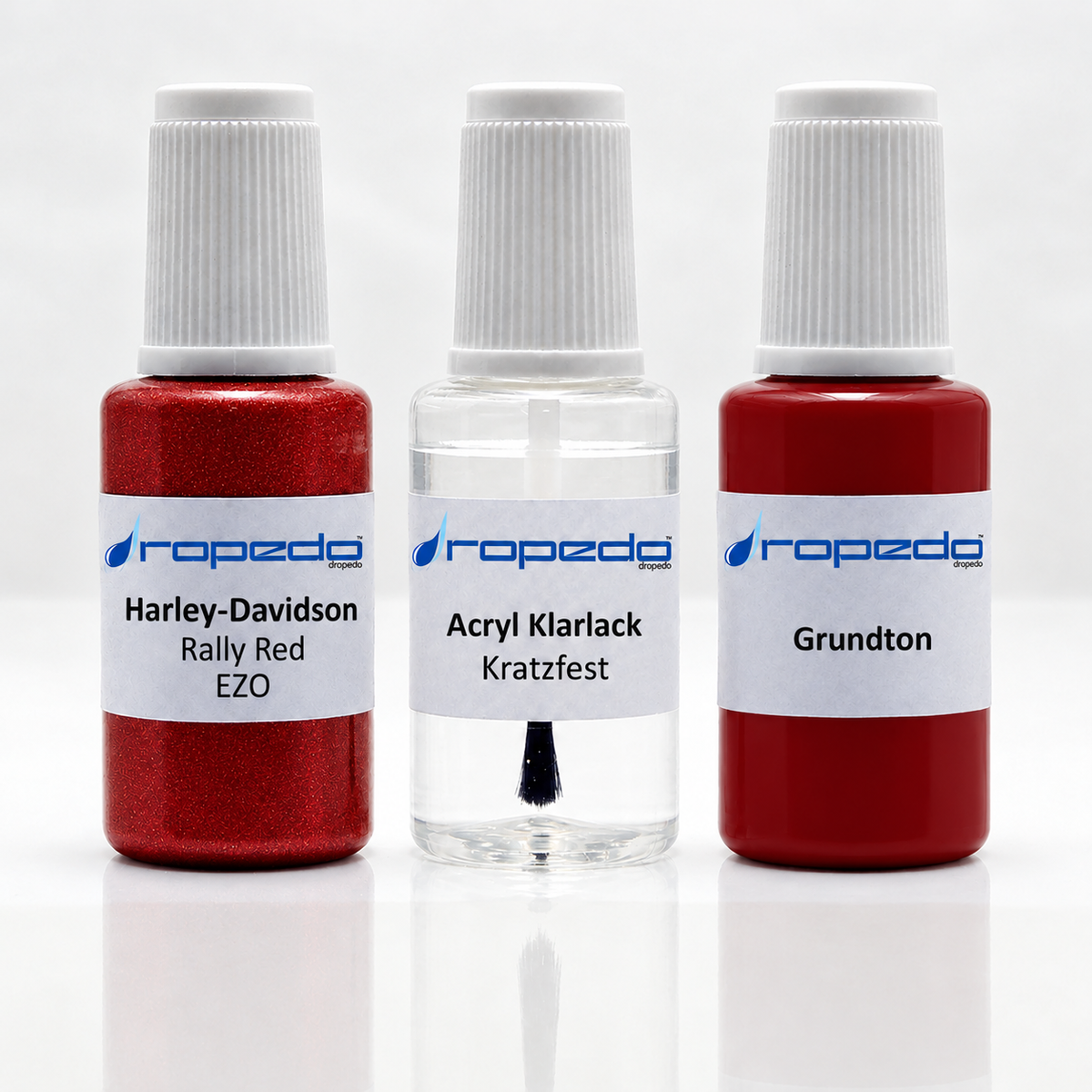 Harley-Davidson Motorrad EZO Rally Red Lackstift-Set mit Grundton: Basislack, Klarlack und Grundton je 20 ml