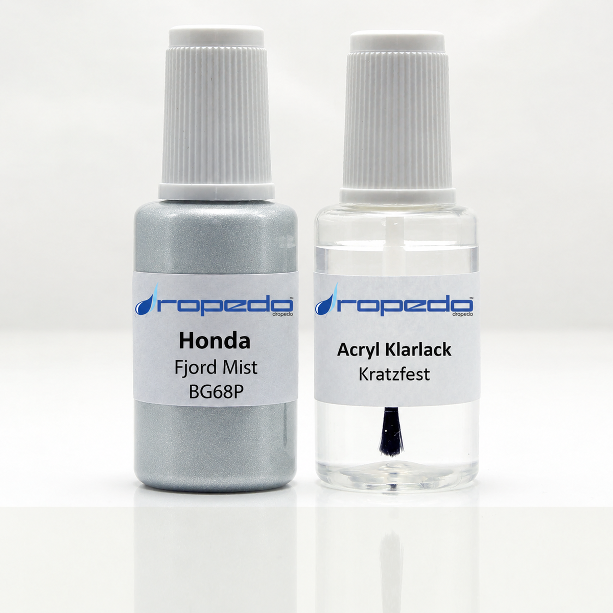 Honda BG68P Fjord Mist Lackstift, 20 ml Basislack und 20 ml Klarlack