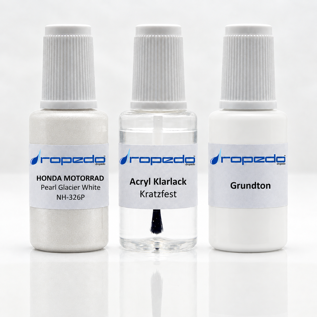 Honda Motorrad NH-326P Pearl Glacier White Lackstift-Set mit Grundton: Basislack, Klarlack und Grundton je 20 ml