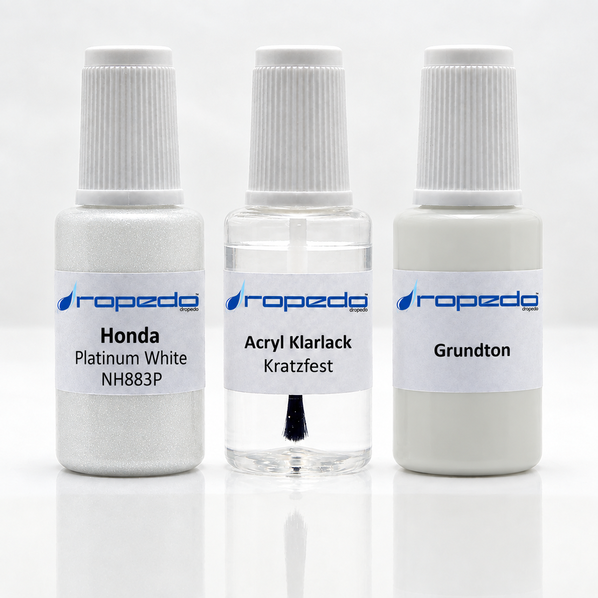 Honda NH883P Platinum White Lackstift-Set mit Grundton: Basislack, Klarlack und Grundton je 20 ml