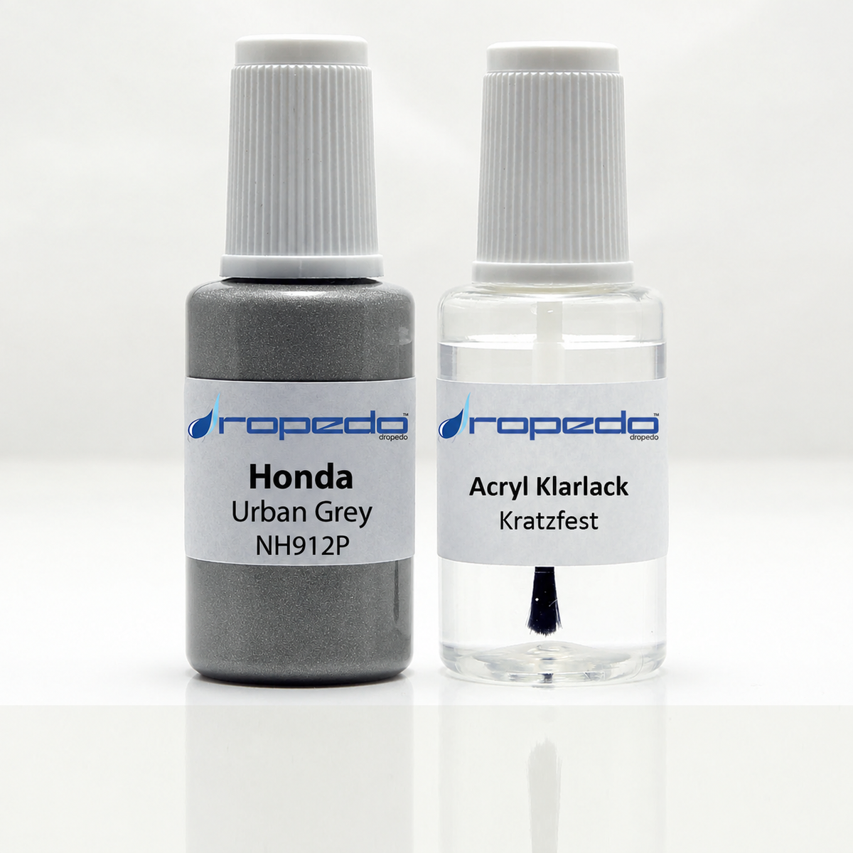 Honda NH912P Urban Grey Lackstift, 20 ml Basislack und 20 ml Klarlack