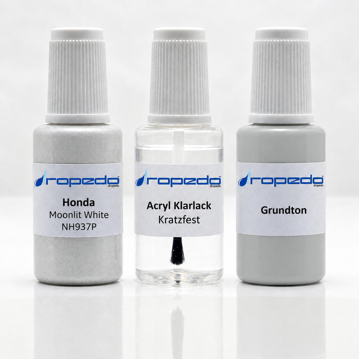 Honda NH937P Moonlit White Lackstift-Set mit Grundton: Basislack, Klarlack und Grundton je 20 ml