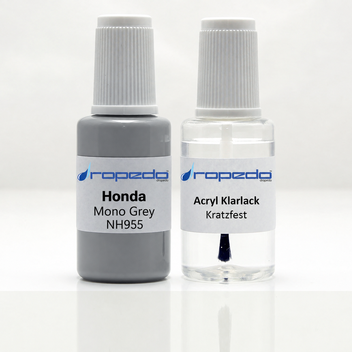 Honda NH955 Mono Grey Lackstift, 20 ml Basislack und 20 ml Klarlack