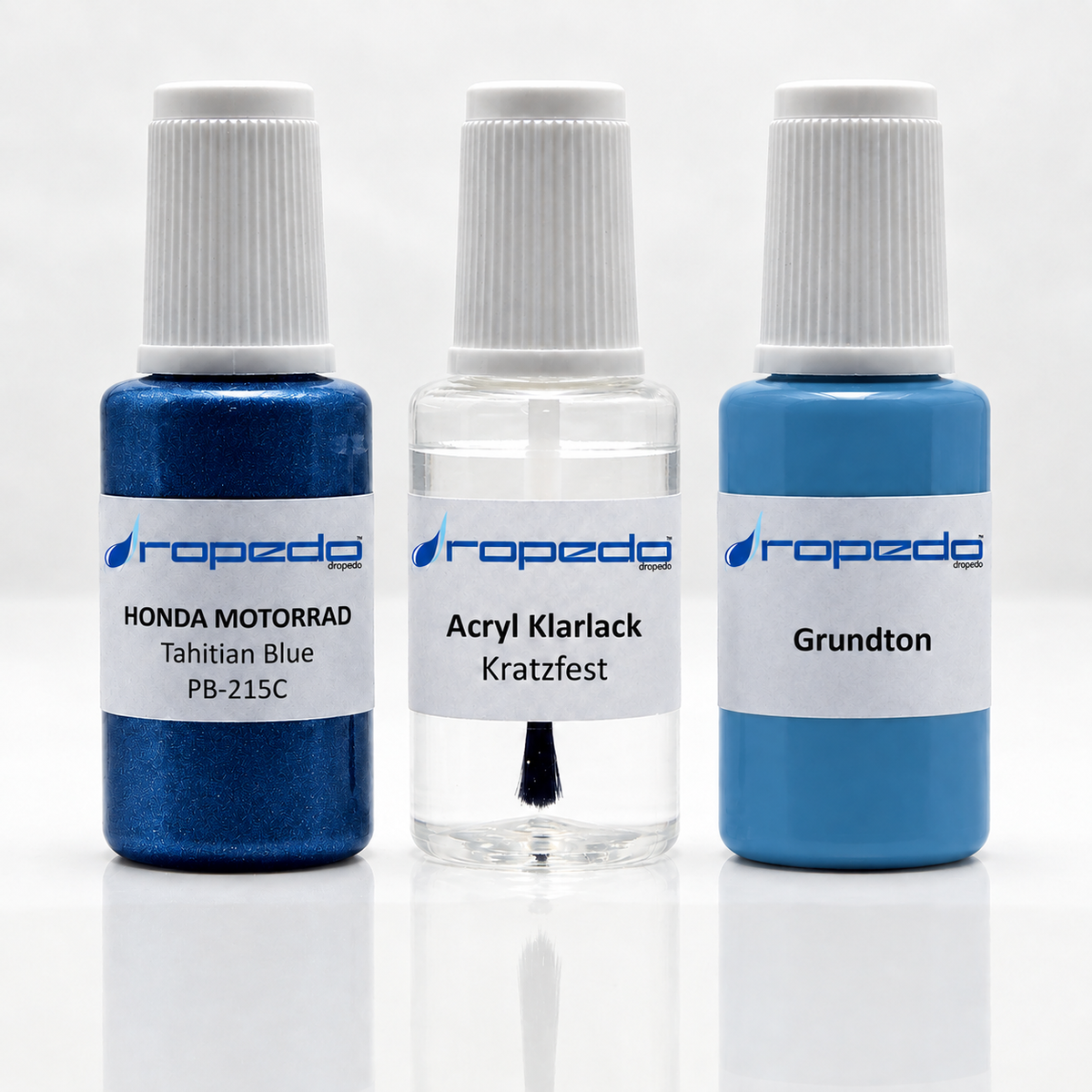 Honda Motorrad PB-215C Tahitian Blue Lackstift-Set mit Grundton: Basislack, Klarlack und Grundton je 20 ml