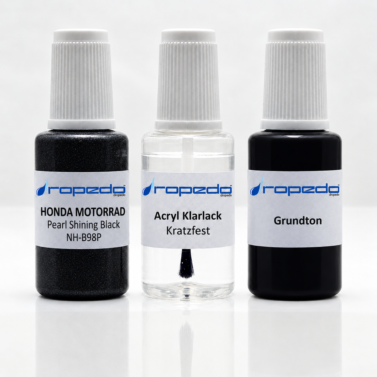 Honda Motorrad NH-B98P Pearl Shining Black Lackstift-Set mit Grundton: Basislack, Klarlack und Grundton je 20 ml