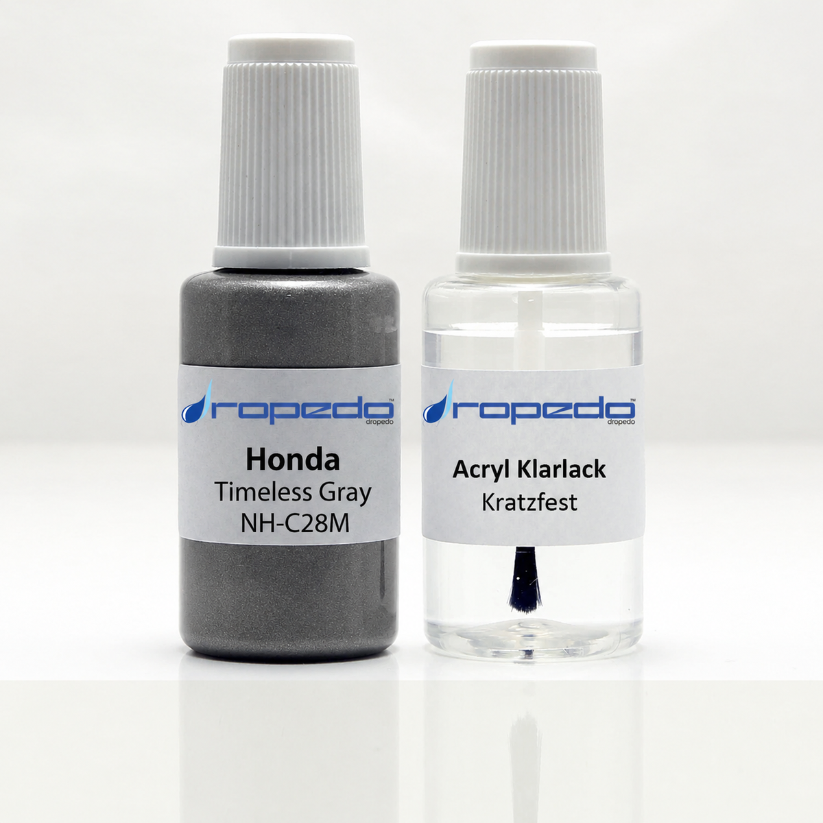 Honda Motorrad NH-C28M Timeless Gray Lackstift, 20 ml Basislack und 20 ml Klarlack