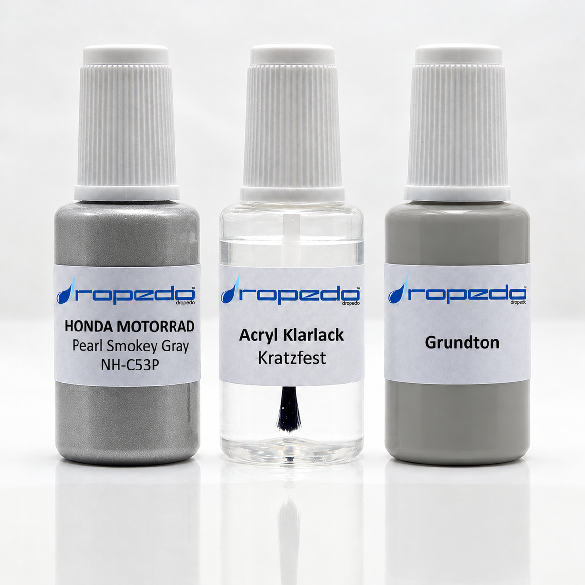 Honda Motorrad NH-C53P Pearl Smokey Gray Lackstift-Set mit Grundton: Basislack, Klarlack und Grundton je 20 ml