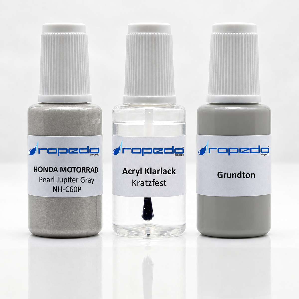 Honda Motorrad NH-C60P Pearl Jupiter Gray Lackstift-Set mit Grundton: Basislack, Klarlack und Grundton je 20 ml