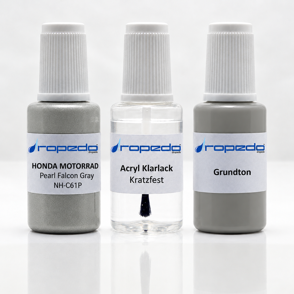 Honda Motorrad NH-C61P Pearl Falcon Gray Lackstift-Set mit Grundton: Basislack, Klarlack und Grundton je 20 ml