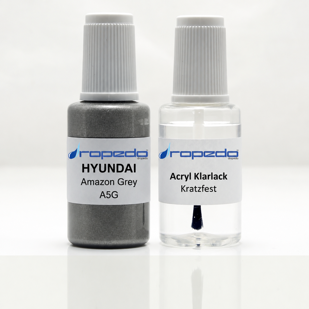 Lackstift-Set mit Klarlack für Hyundai A5G Amazon Grey Metallic