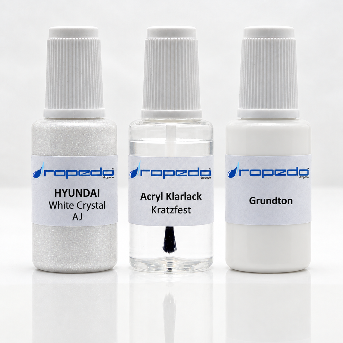 Hyundai AJ White Crystal Lackstift-Set mit Grundton: Basislack, Klarlack und Grundton je 20 ml