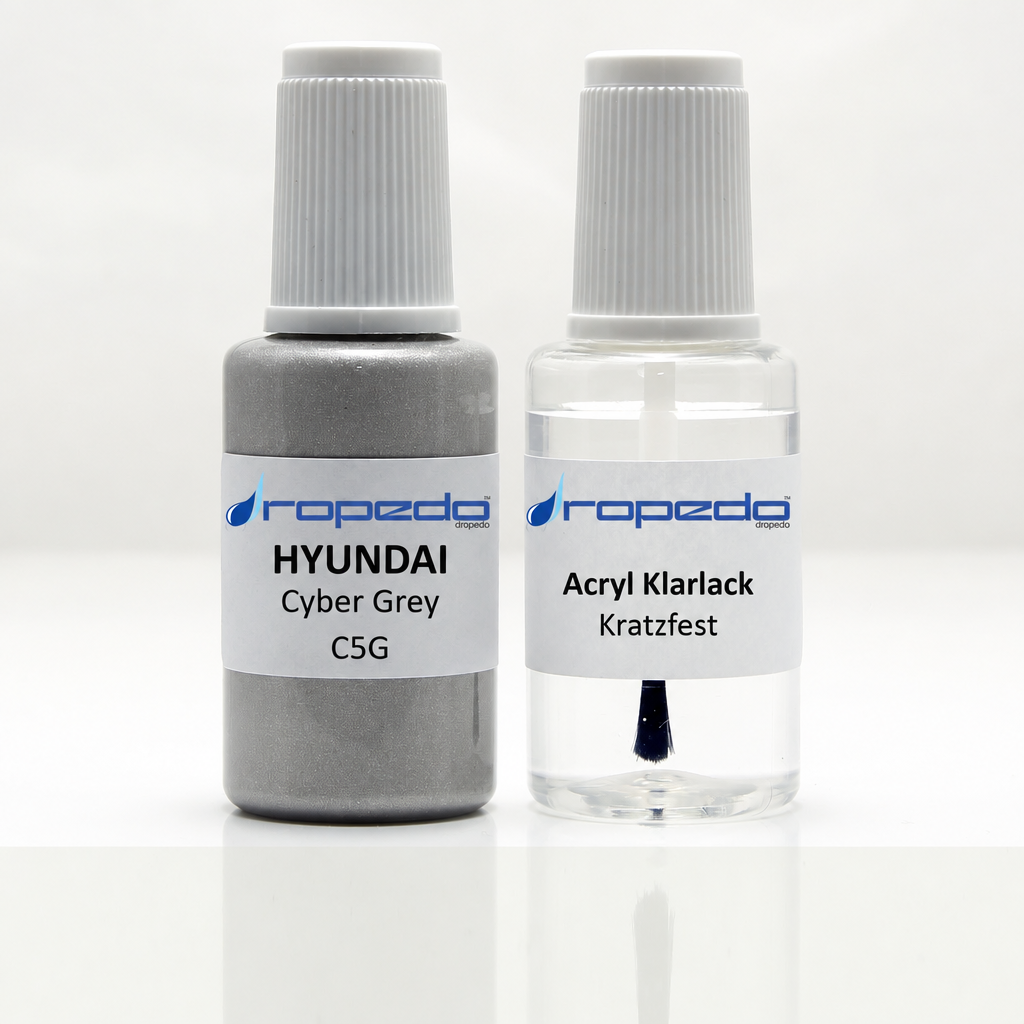 Lackstift-Set mit Klarlack für Hyundai C5G Cyber Grey Metallic