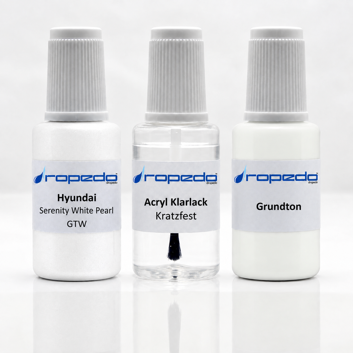 Hyundai GTW Serenity White Pearl Lackstift-Set mit Grundton: Basislack, Klarlack und Grundton je 20 ml