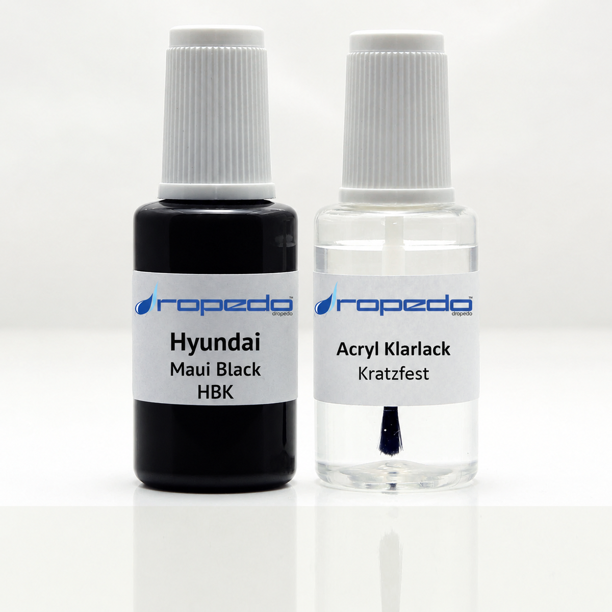 Hyundai HBK Maui Black Lackstift, 20 ml Basislack und 20 ml Klarlack