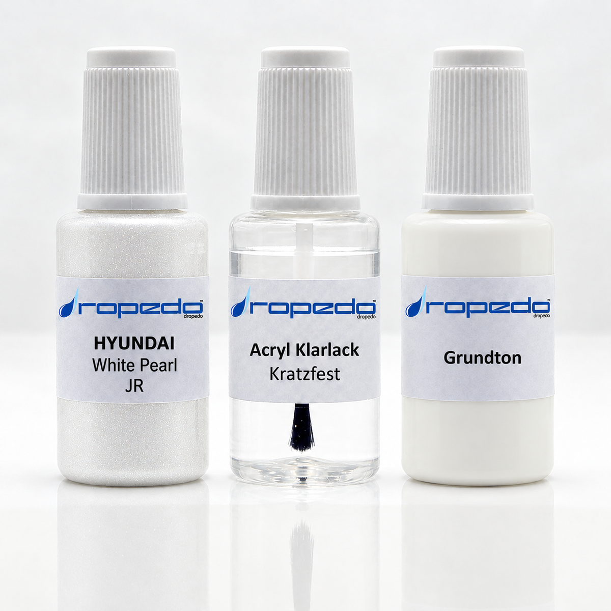 Hyundai JR White Pearl Lackstift-Set mit Grundton: Basislack, Klarlack und Grundton je 20 ml