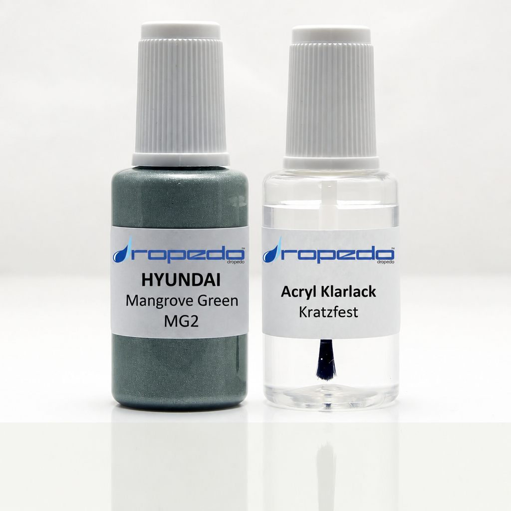 Lackstift-Set mit Klarlack für Hyundai MG2 Mangrove Green Metallic