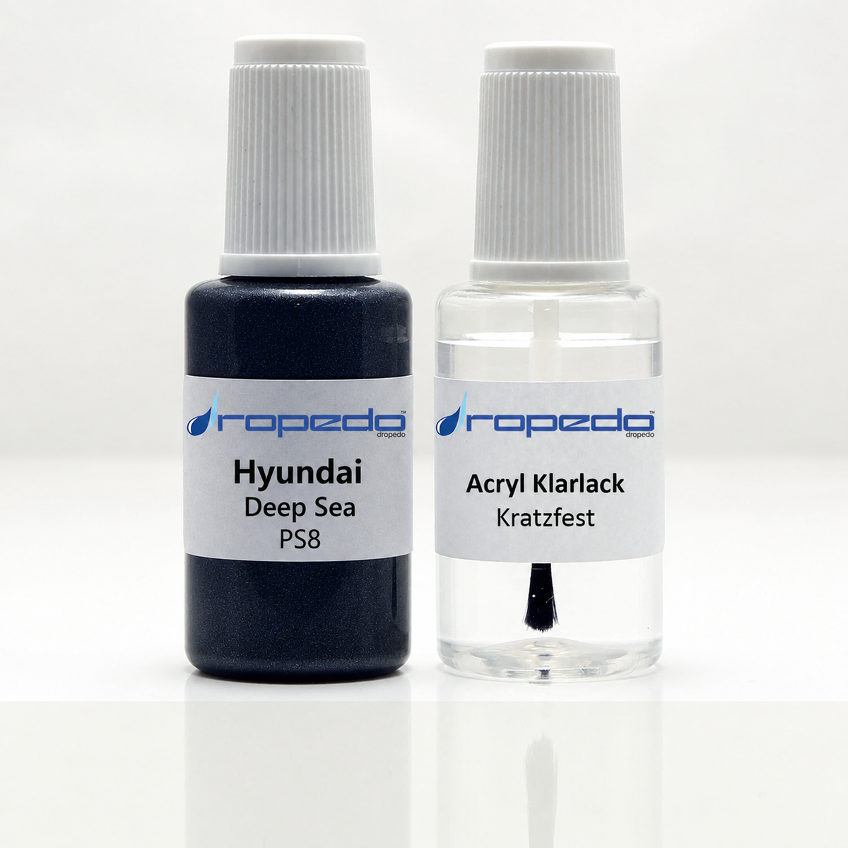 Hyundai PS8 Deep Sea Lackstift, 20 ml Basislack und 20 ml Klarlack