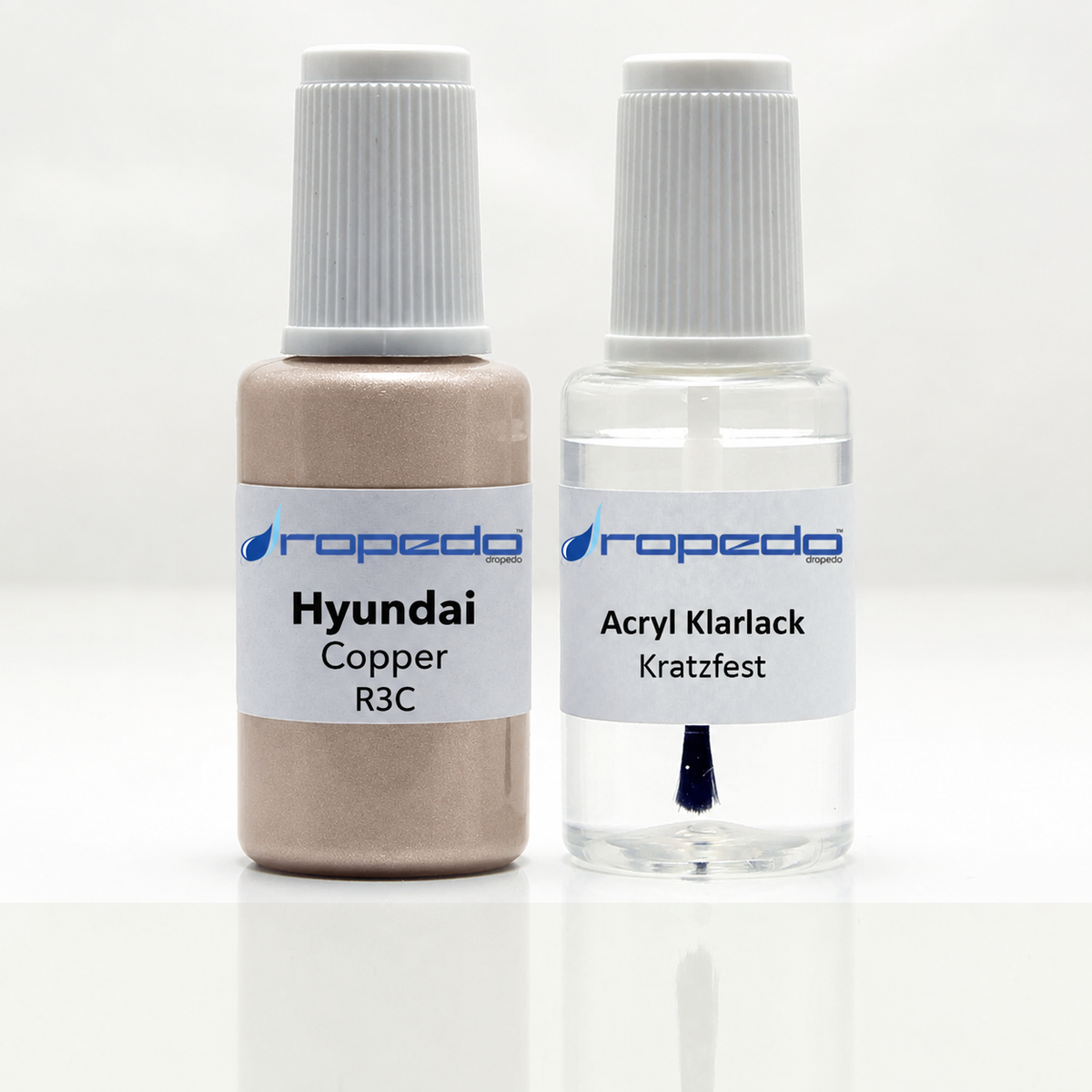Hyundai R3C Copper Lackstift, 20 ml Basislack und 20 ml Klarlack