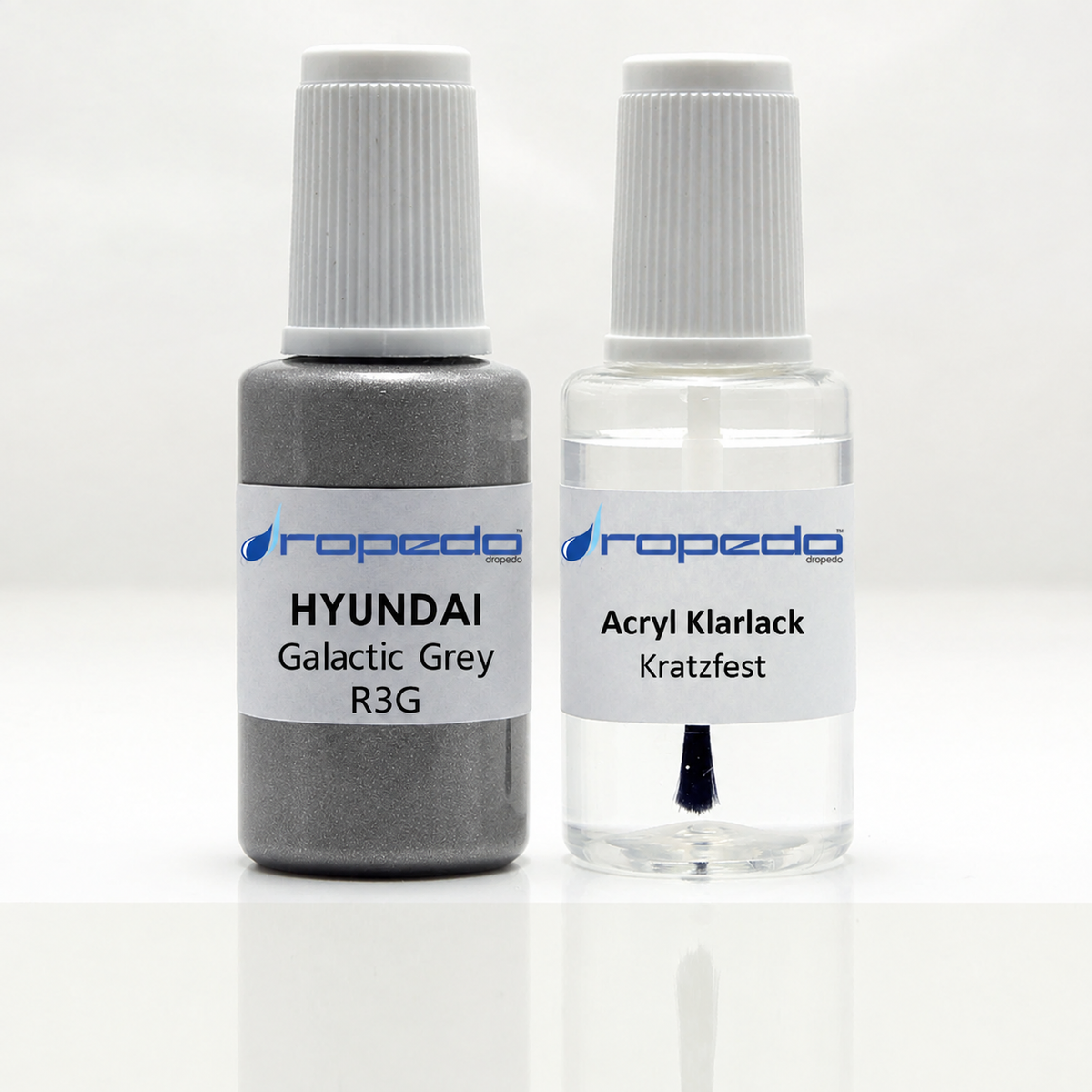 Lackstift-Set mit Klarlack für Hyundai R3G Galactic Grey Metallic