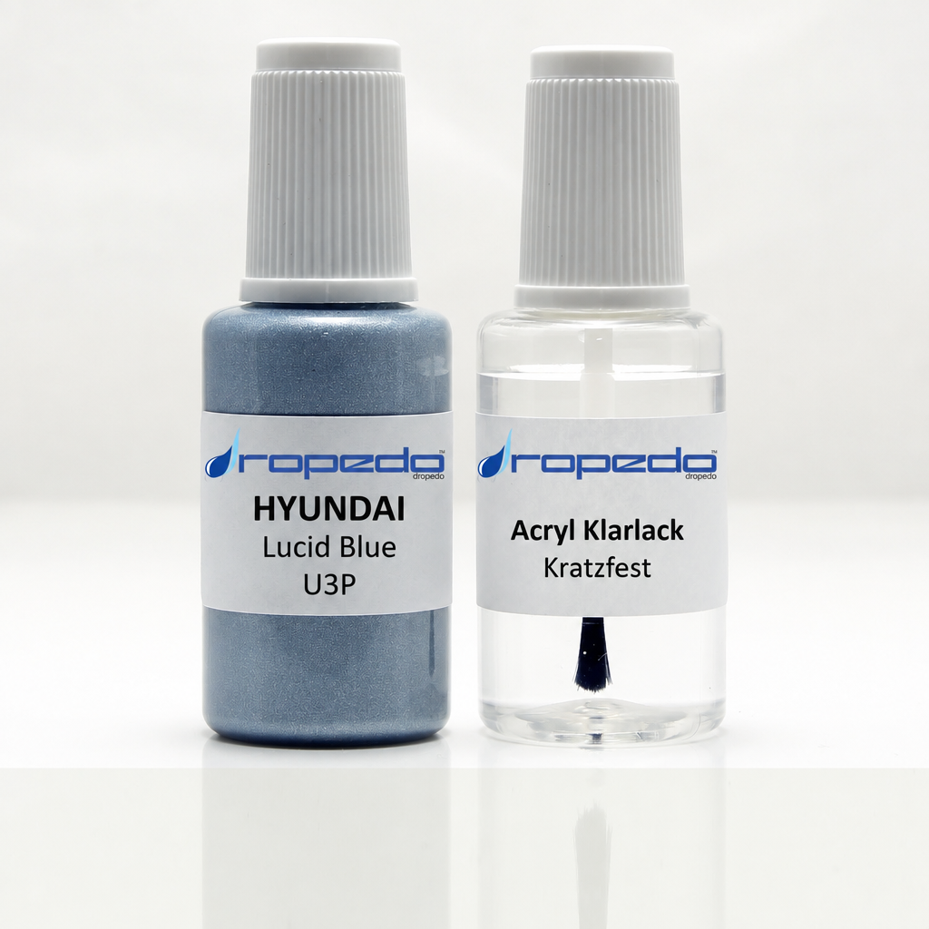 Lackstift-Set mit Klarlack für Hyundai U3P Lucid Blue Perleffekt