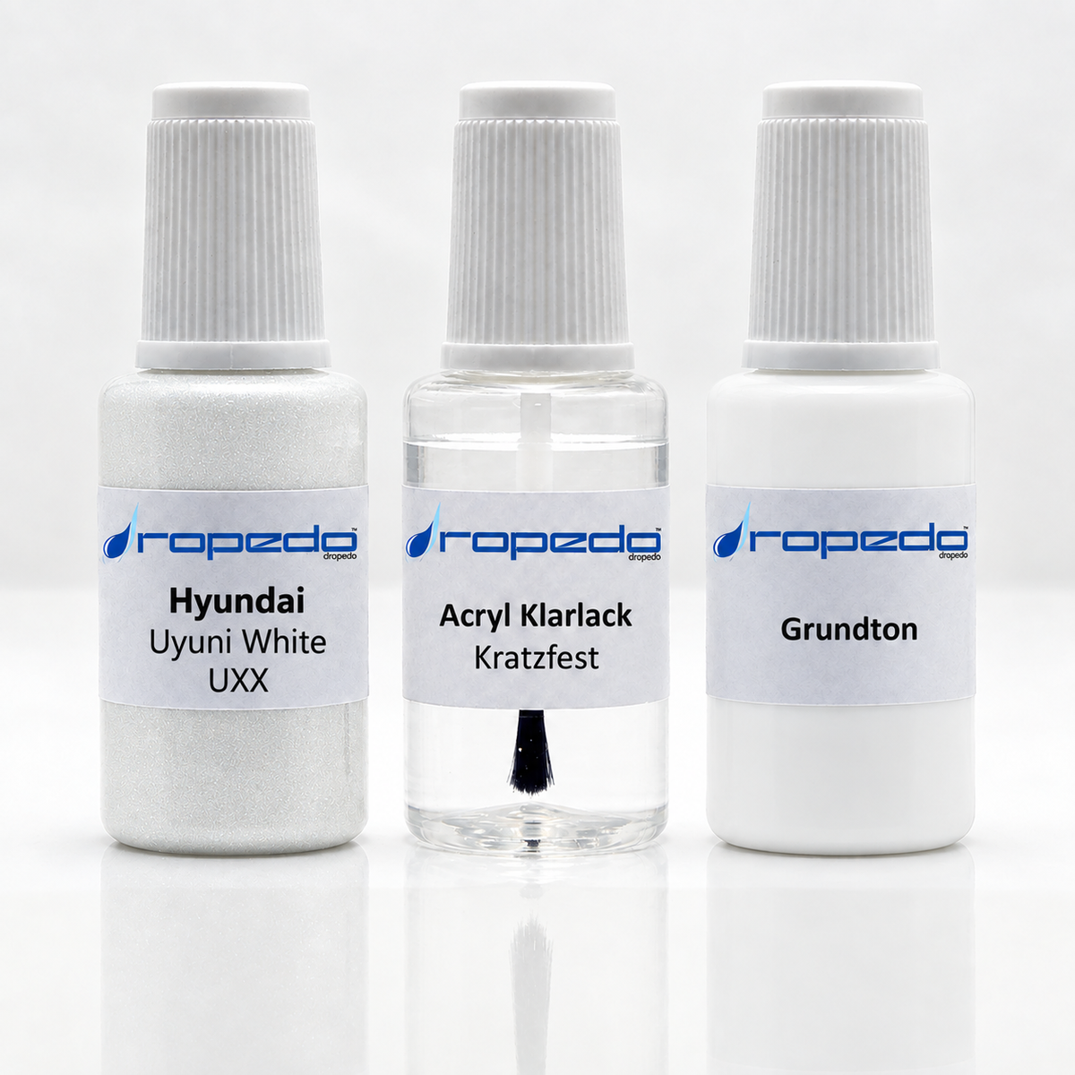 Hyundai UXX Uyuni White Lackstift-Set mit Grundton: Basislack, Klarlack und Grundton je 20 ml
