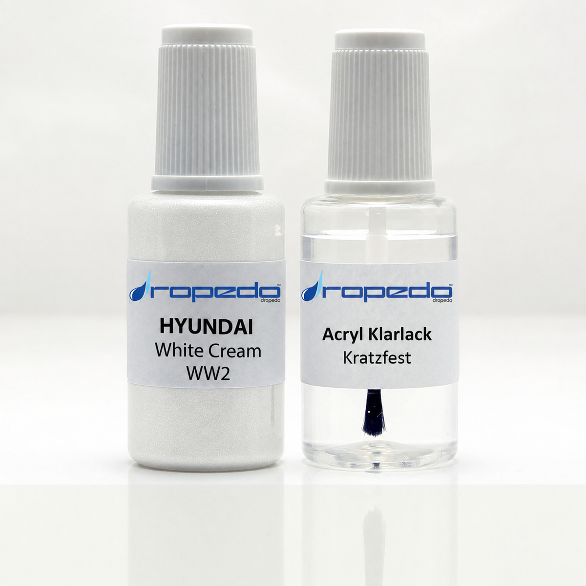 Lackstift-Set mit Klarlack für Hyundai WW2 White Cream Metallic