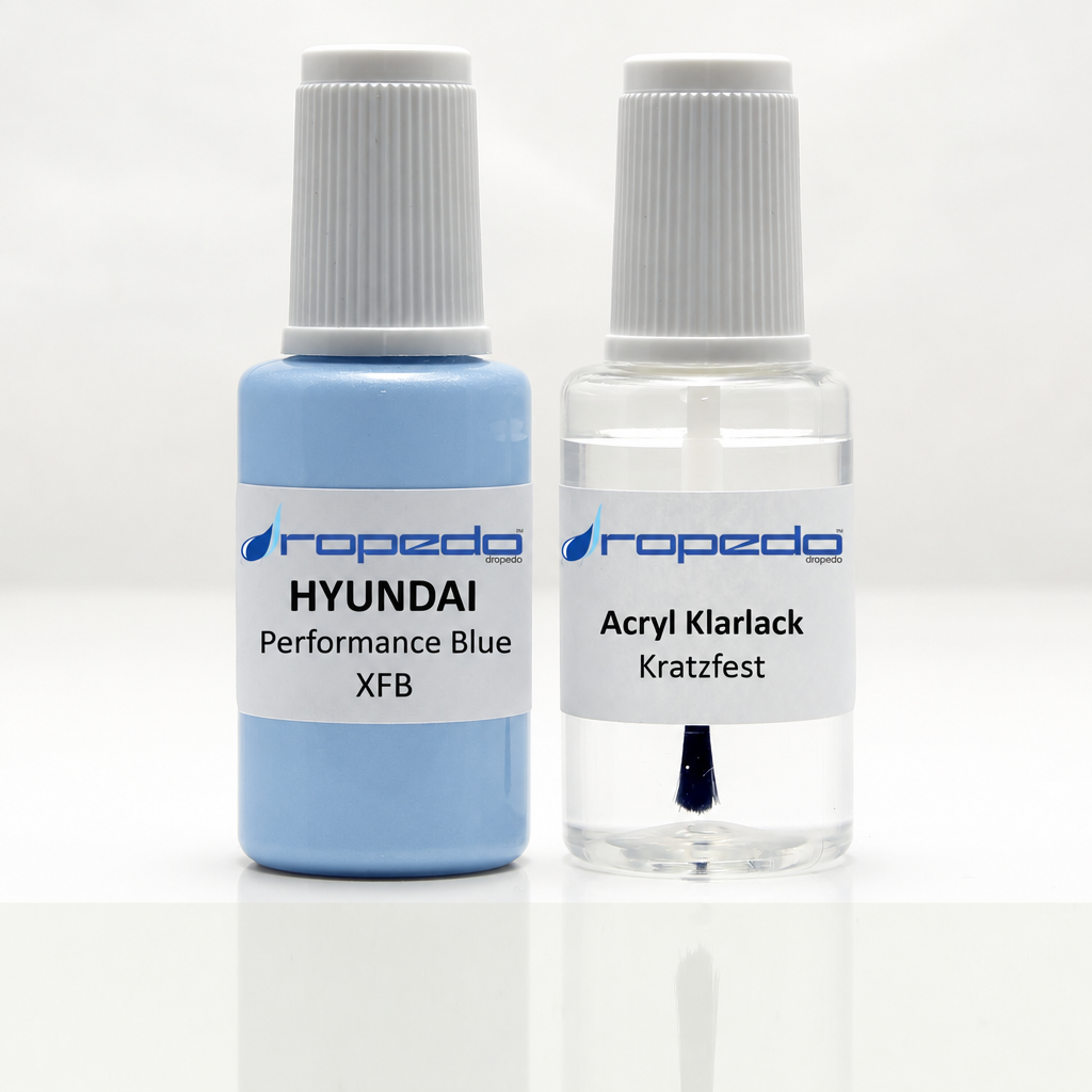 Lackstift-Set mit Klarlack für Hyundai XFB Performance Blue