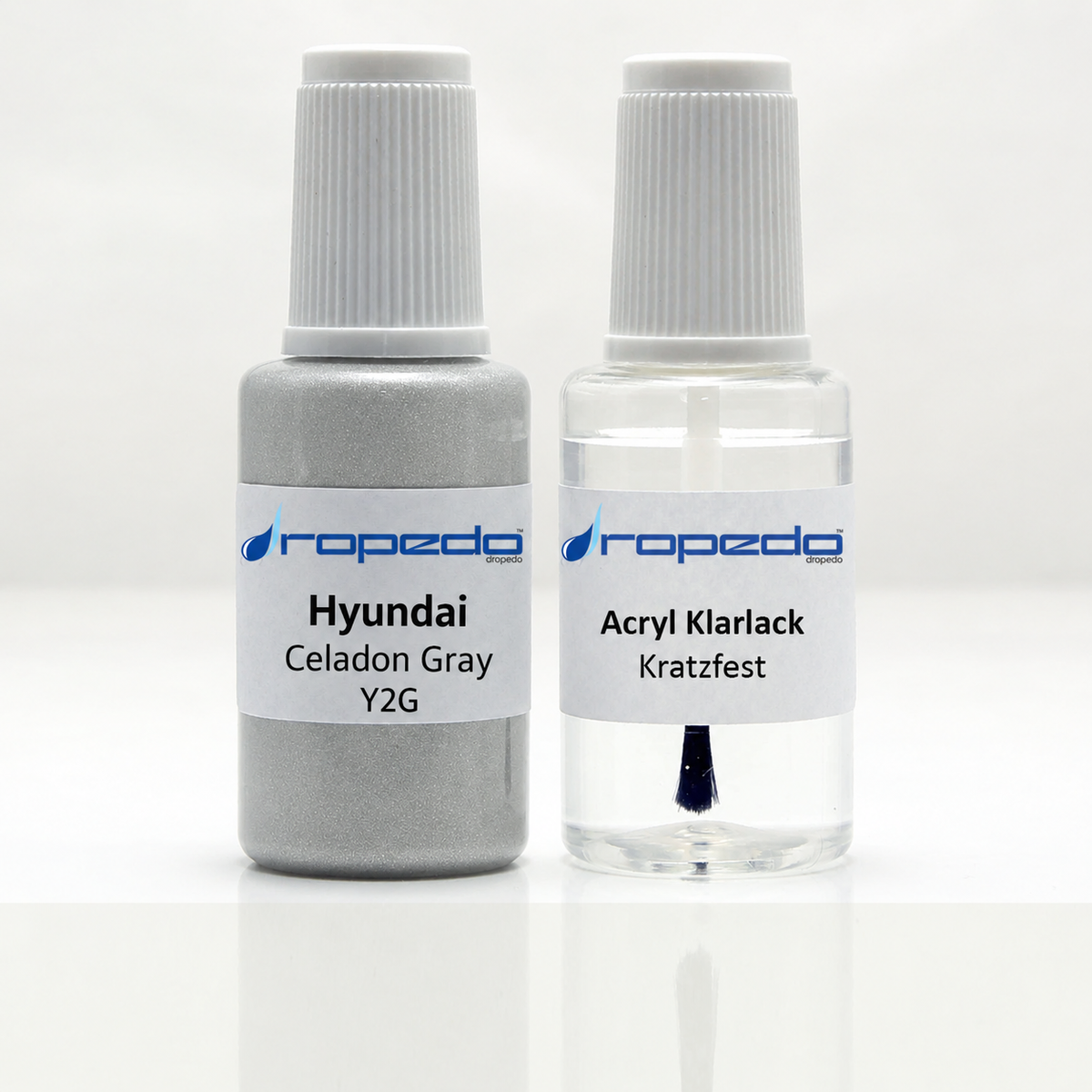 Hyundai Y2G Celadon Gray Lackstift, 20 ml Basislack und 20 ml Klarlack