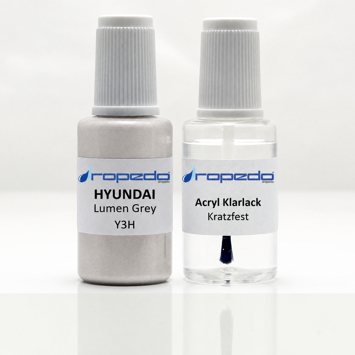 Lackstift-Set mit Klarlack für Hyundai Y3H Lumen Grey Metallic