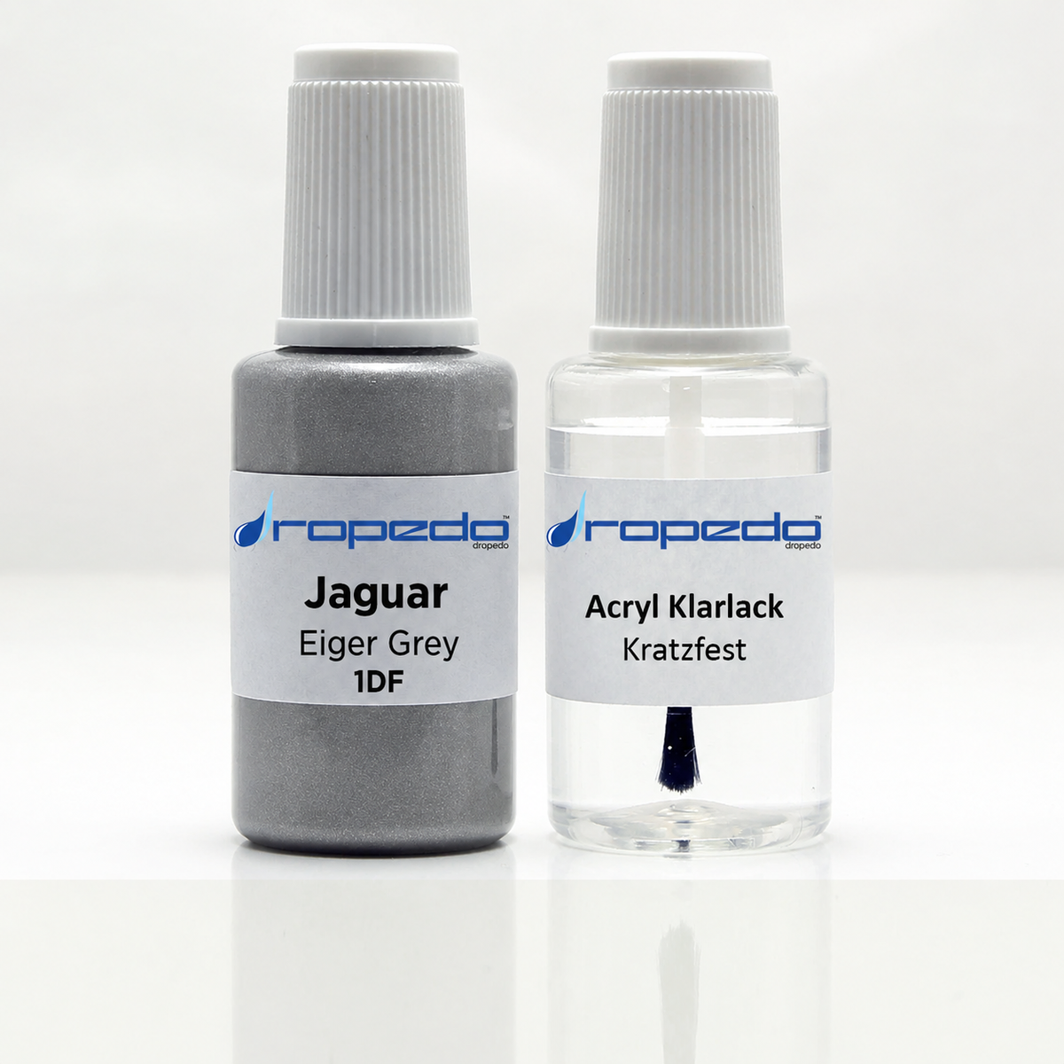 Jaguar 1DF Eiger Grey Lackstift, 20 ml Basislack und 20 ml Klarlack