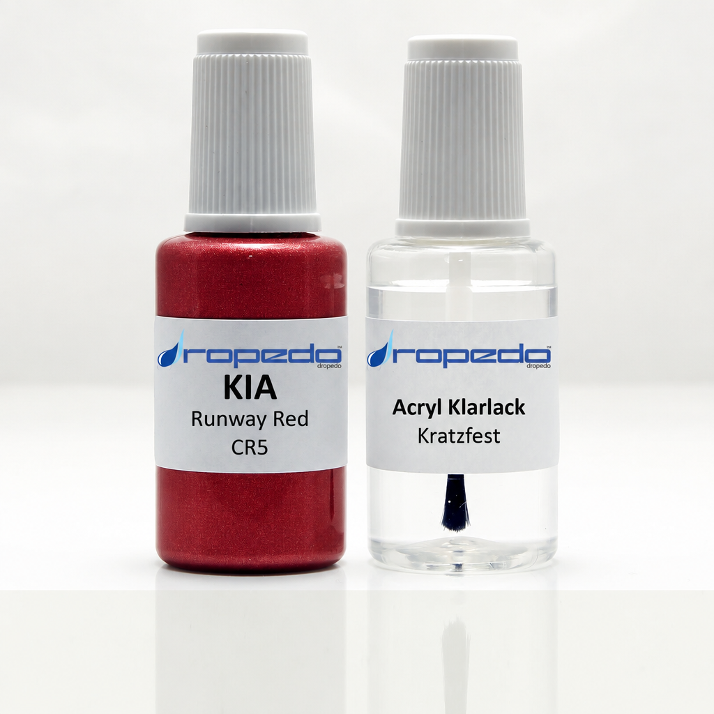 Lackstift-Set mit Klarlack für Kia CR5 Runway Red Metallic