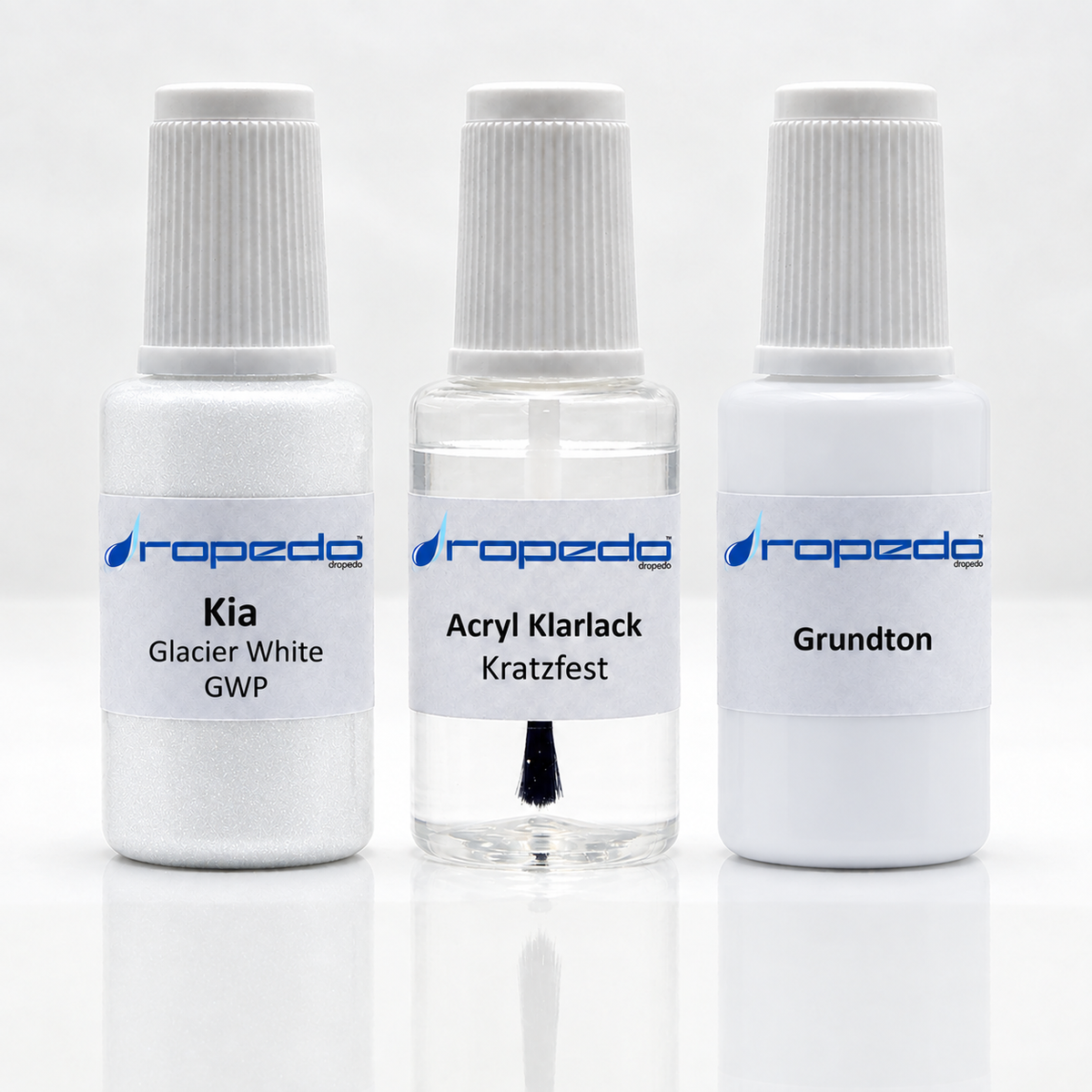 Kia GWP Glacier White Lackstift-Set mit Grundton: Basislack, Klarlack und Grundton je 20 ml