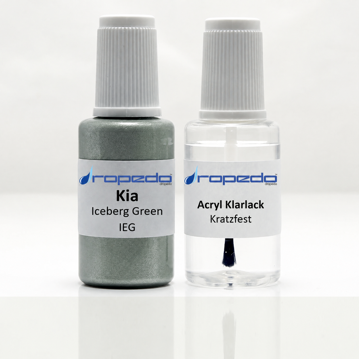 Kia IEG Iceberg Green Lackstift, 20 ml Basislack und 20 ml Klarlack