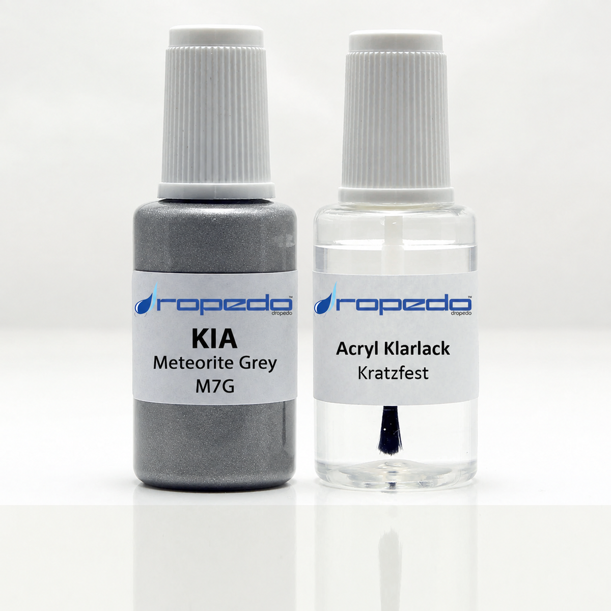 Lackstift-Set mit Klarlack für Kia M7G Meteorite Grey Metallic