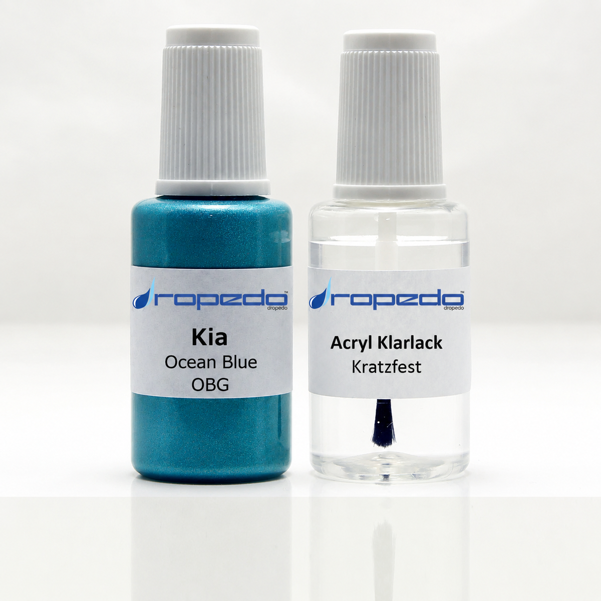 Kia OBG Ocean Blue Lackstift, 20 ml Basislack und 20 ml Klarlack