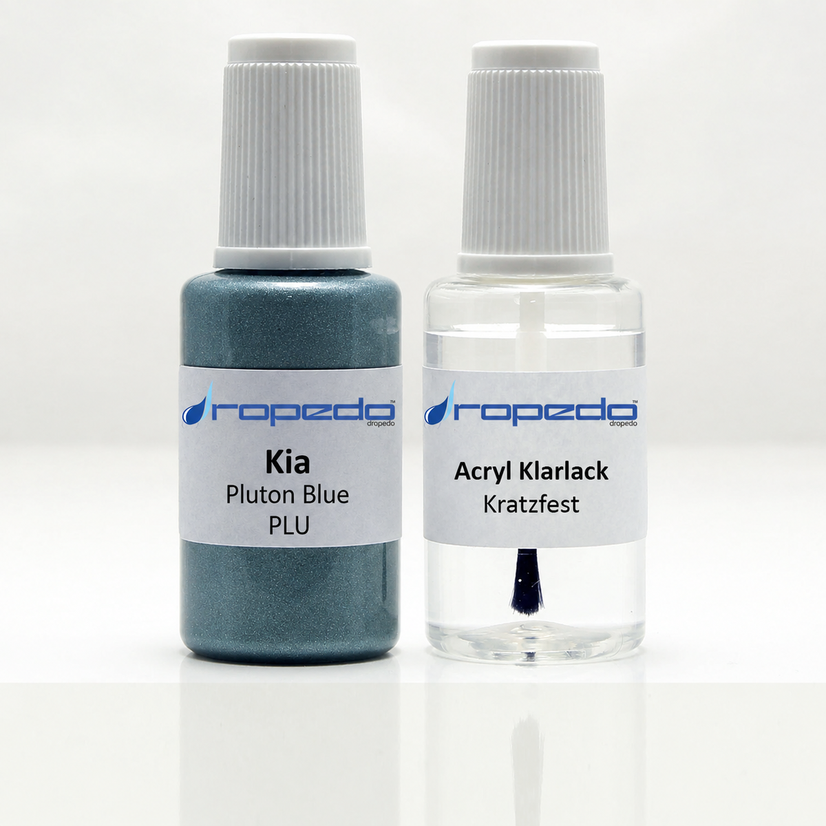 Kia PLU Pluton Blue Lackstift, 20 ml Basislack und 20 ml Klarlack