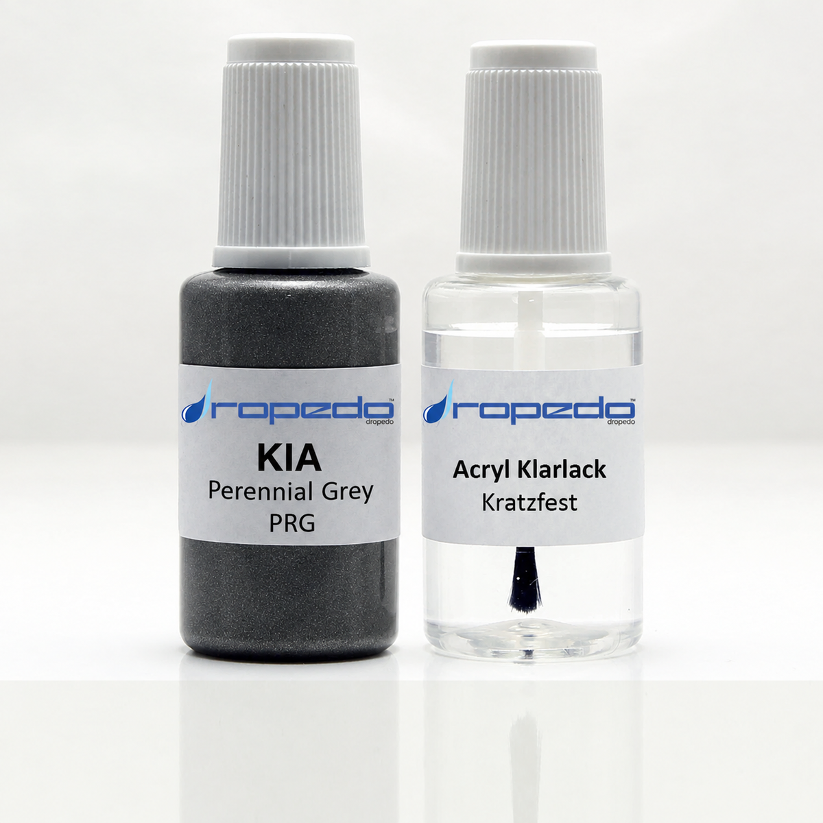 Lackstift-Set mit Klarlack für Kia PRG Perennial Grey Metallic