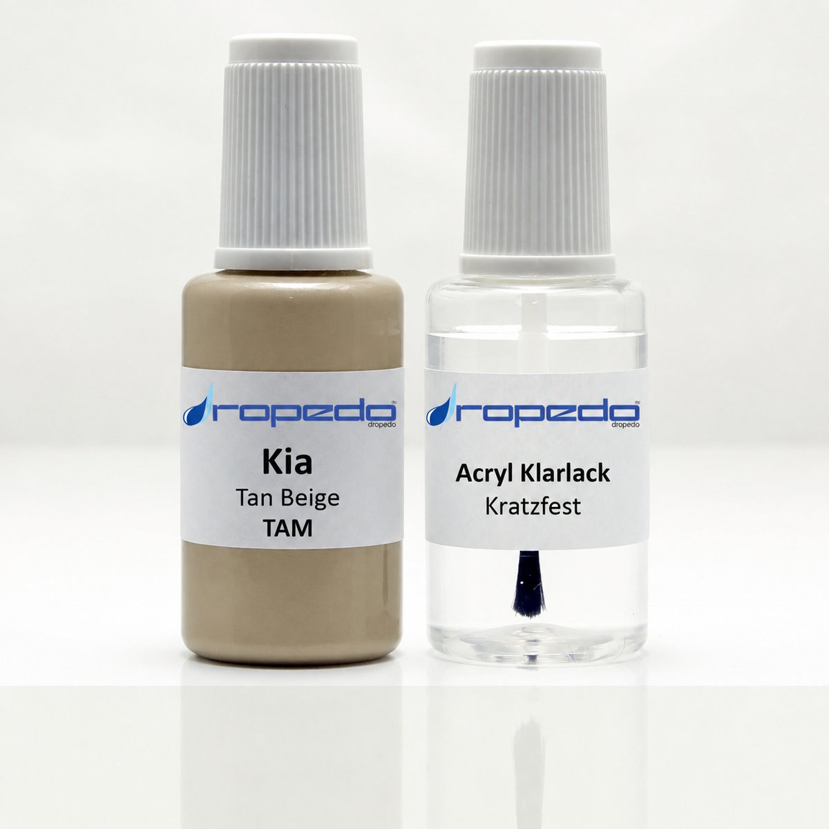 Kia TAM Tan Beige Lackstift, 20 ml Basislack und 20 ml Klarlack