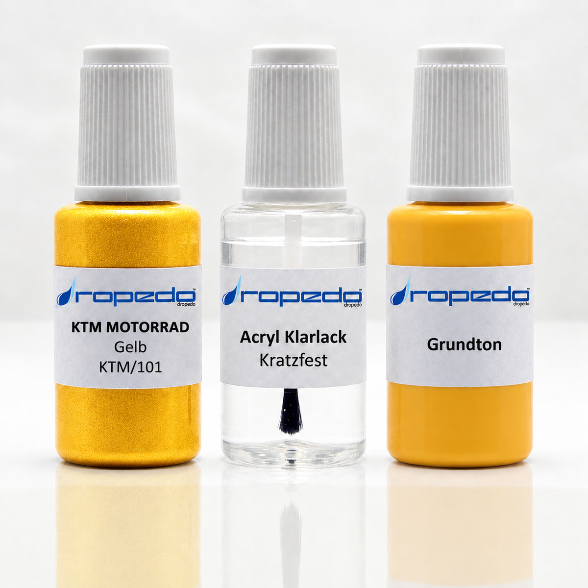 KTM Motorrad KTM/101 Gelb Lackstift-Set mit Grundton: Basislack, Klarlack und Grundton je 20 ml