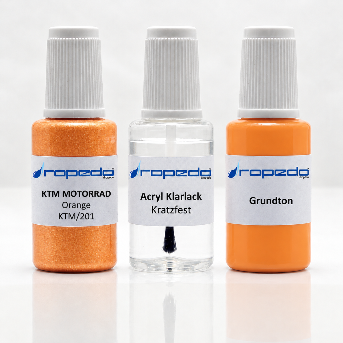 KTM Motorrad KTM/201 Orange Lackstift-Set mit Grundton: Basislack, Klarlack und Grundton je 20 ml