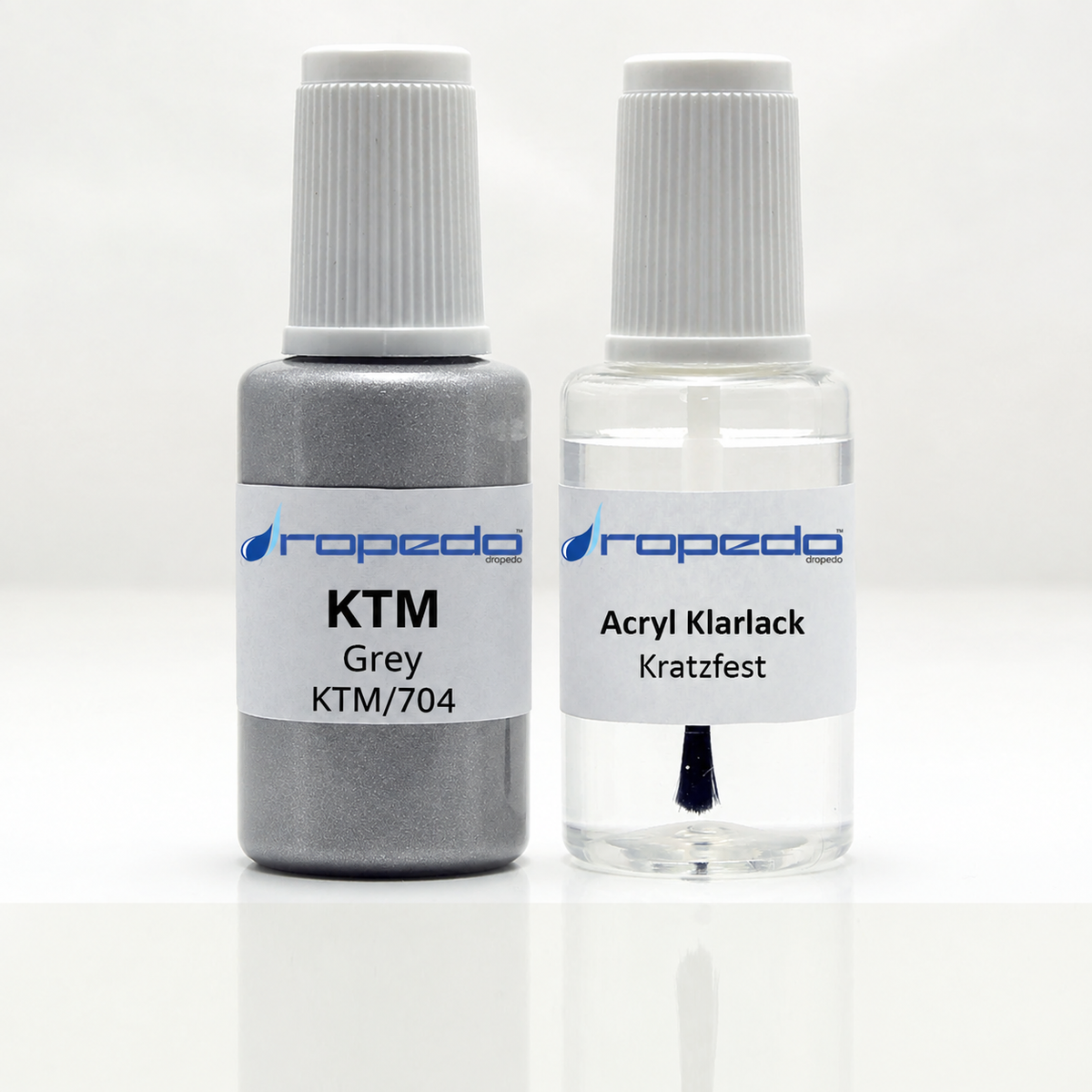 KTM KTM/704 Grey Lackstift, 20 ml Basislack und 20 ml Klarlack
