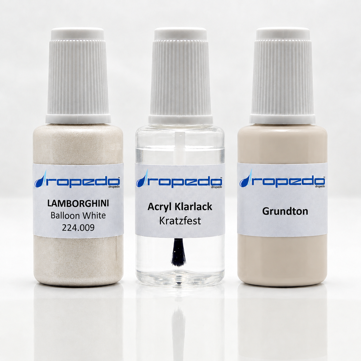 Lamborghini 224.009 Balloon White Lackstift-Set mit Grundton: Basislack, Klarlack und Grundton je 20 ml