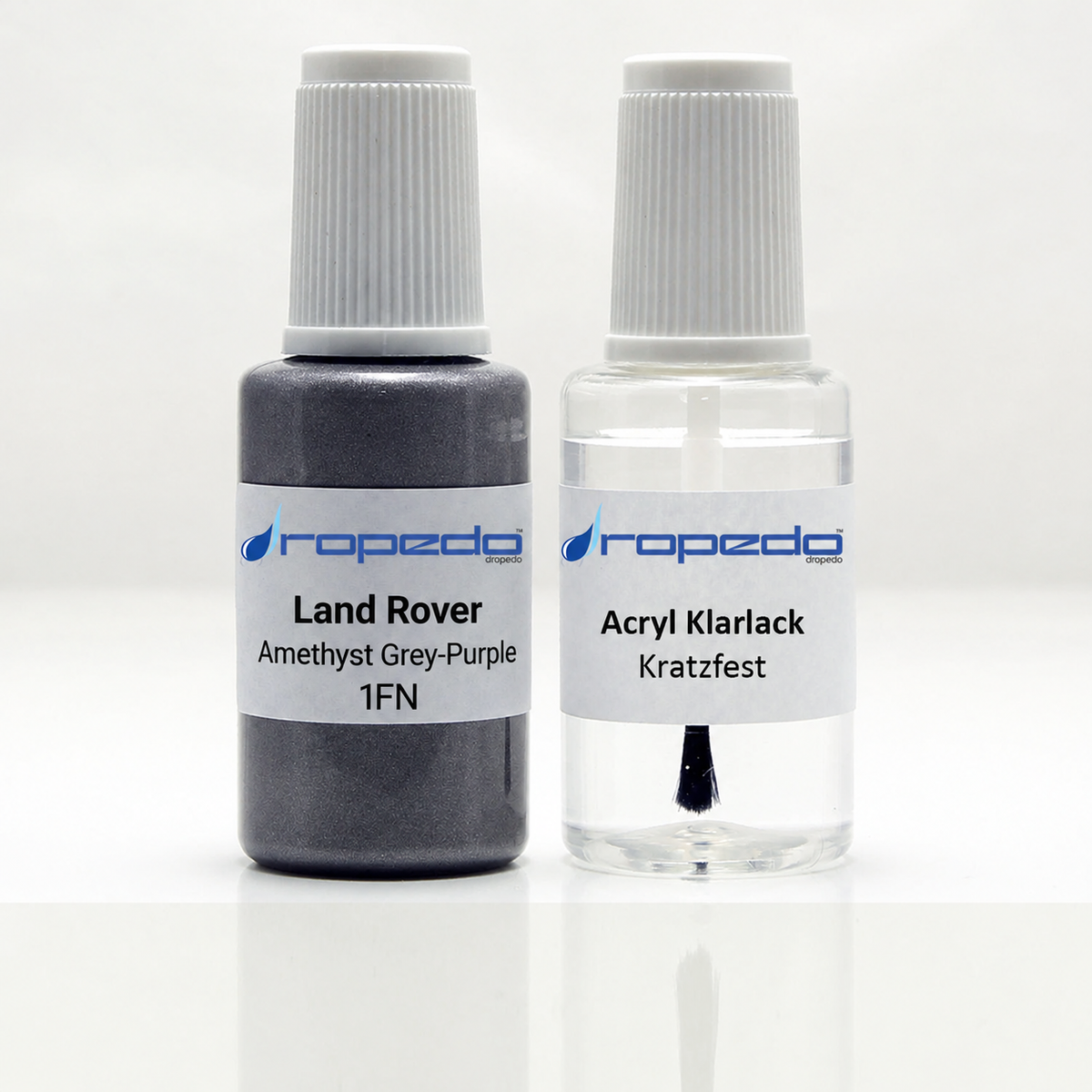 Land Rover 1FN Amethyst Grey-Purple Lackstift, 20 ml Basislack und 20 ml Klarlack