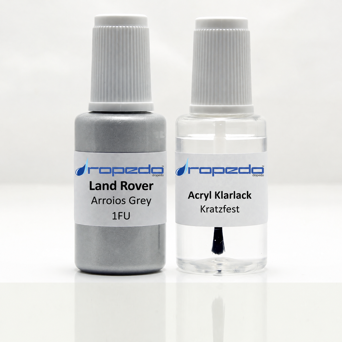 Land Rover 1FU Arroios Grey Lackstift, 20 ml Basislack und 20 ml Klarlack