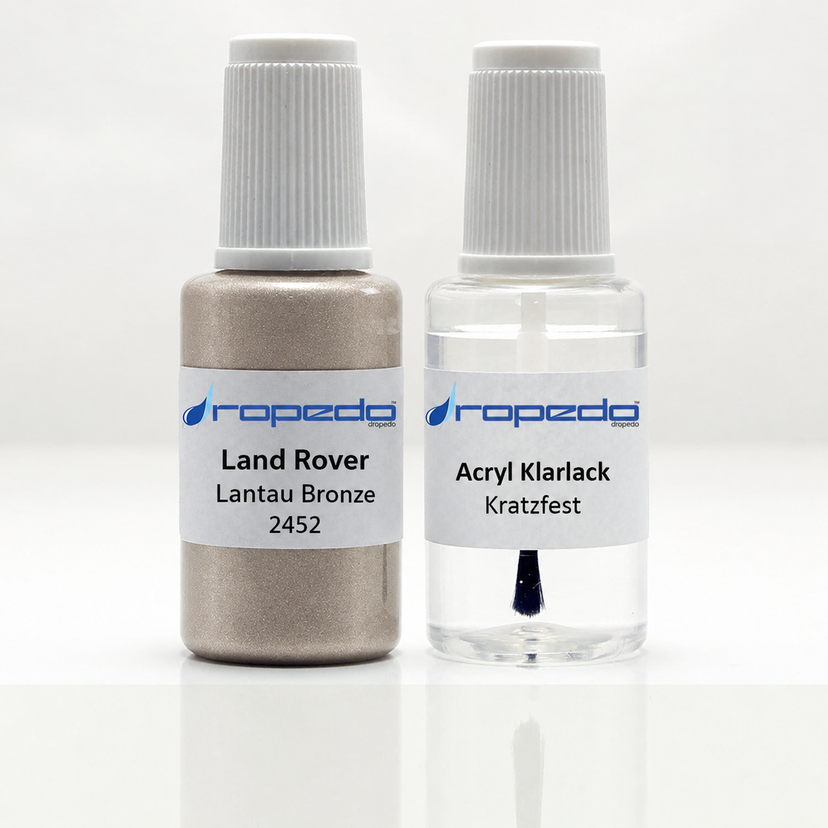 Land Rover 2452 Lantau Bronze Lackstift, 20 ml Basislack und 20 ml Klarlack