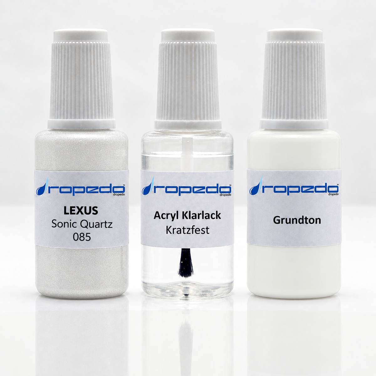 Lexus 085 Sonic Quartz Lackstift-Set mit Grundton: Basislack, Klarlack und Grundton je 20 ml